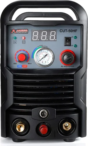 Vista 3 de Amico CHF-50, cortador de plasma de arco piloto profesional de 50 amperios, corte limpio de 4/5 pulgadas, corte de doble voltaje de 110/230 V.