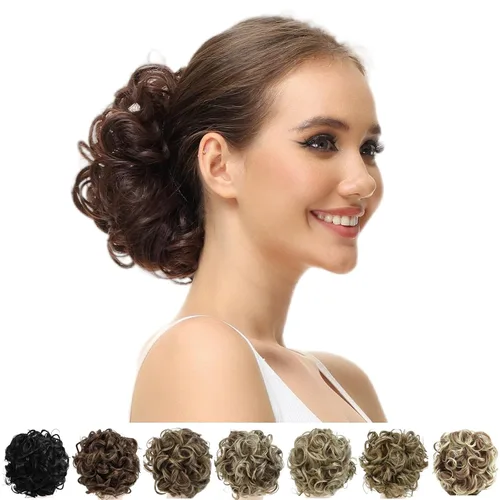 Vista 7 de Yamel - Extensiones de cabello de recogido de moño desordenado, con peines, para mujer