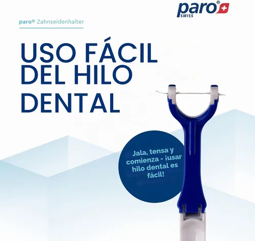 Vista 2 de Paro Soporte para hilo dental, el mango de hilo dental reutilizable de agarre perfecto para limpieza oral, recargable y fácil de limpiar, funciona