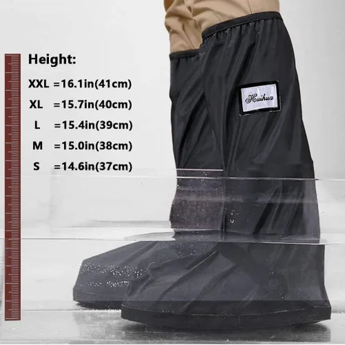 Vista 3 de USHTH, cobertor de lluvia para zapato o bota, impermeable, blanco, con reflector (1 par)