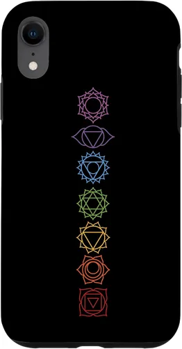 Vista 24 de Funda para iPhone 13 Pro Max, regalo espiritual Zen Rainbow Chakras alineados para amantes del yoga