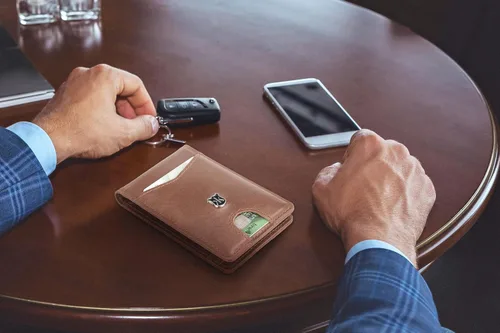 Vista 3 de KONACK Minimalist Wallet For Men with RFID Blocking Front Pocket Bifold Leather Mens Wallet with Gift Box