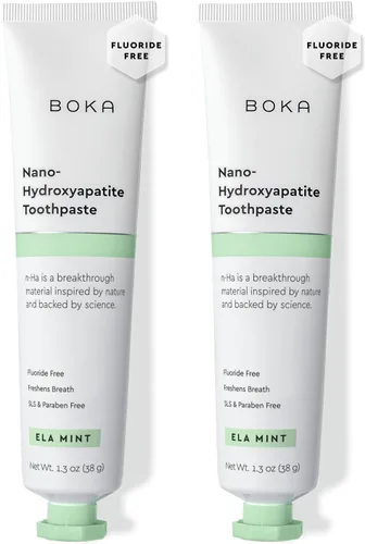 Vista 19 de Boka Pasta de dientes sin flúor, pasta de dientes nano hidroxiapatita, adecuada para dientes sensibles, para adultos y niños, sabor a lavanda limón