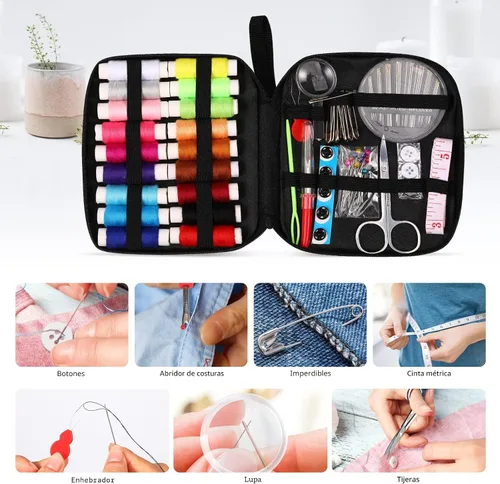 Vista 3 de Kit de costura Marcoon para adultos, kit portátil de reparación de agujas e