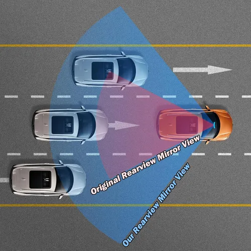 Vista 4 de JOYTUTUS Espejo retrovisor, espejo retrovisor convexo panorámico de 12 pulgadas con clip antirreflejos de gran angular, eficaz para reducir el punto