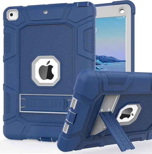 Vista 9 de Fundas para iPad de 6ª Generación, Funda de 5ª Generación, Air 2 de 9.7 Pulgadas a Prueba de Golpes, Resistente, Funda Protectora con Pata