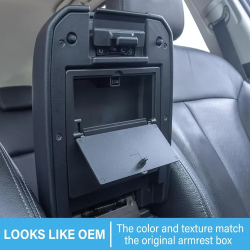 Vista 7 de JKCOVER Organizador de caja oculta para consola central compatible con Toyota Tacoma 2016-2021 2022 2023, accesorios reposabrazos caja