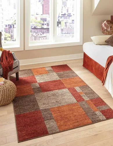 Vista 11 de Unique Loom - Alfombra de la colección Otoño Providence (rectangular de 2 x 3 pies 1 pulgada, azul grisáceo/marrón claro)