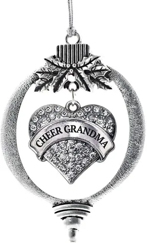 Vista 222 de Inspired Silver Adornos festivos de dije de corazón pave de plata con circonitas cúbicas
