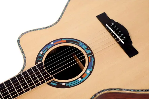 Vista 7 de Stansen T-930C Guitarra acústica de madera maciza GF Cutaway cuerpo Guitarra