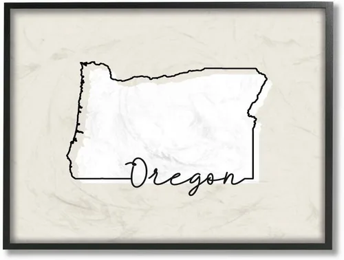 Vista 9 de Stupell Industries Oregon Home State Map - Placa de pared con diseño de impresión neutra, 12 x 18 pulgadas, multicolor