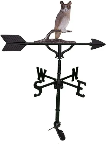 Vista 6 de Montague Metal Products Veleta de 32 pulgadas con adorno de búho de hierro sueco Hierro (Swedish Iron)
