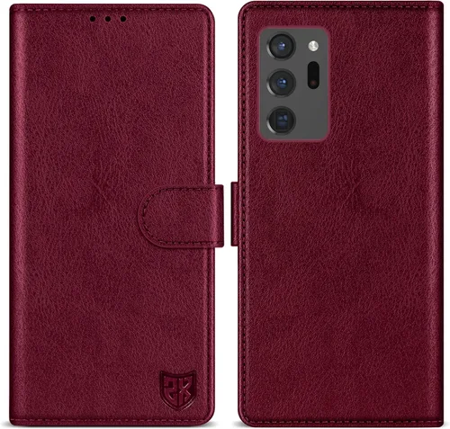 Vista 10 de ZZXX Funda tipo cartera para Samsung Galaxy Note 20 Ultra con bloqueo RFID, ranura para tarjetas, función atril, cierre magnético, funda protectora