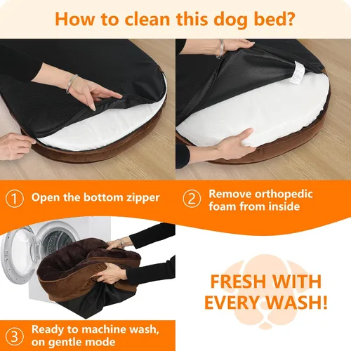 Vista 7 de Dwanton - Cama ortopédica para perros medianos con espuma de gel de memoria, sofá impermeable para perros, cama lavable para mascotas con cojín