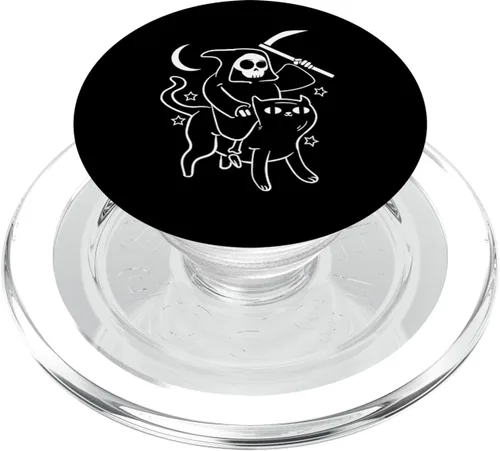 Vista 9 de Grim Reaper Ride Satan Cat Demonic Evil Devil Ocult Satanic PopSockets PopGrip: Agarre intercambiable para teléfonos y tabletas