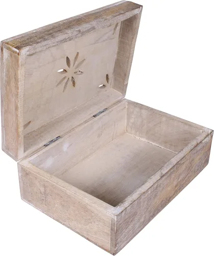 Vista 14 de Mela Artisans Caja de recuerdo de madera de mango - Acabado quemado, 7.5 x 4.5 pulgadas