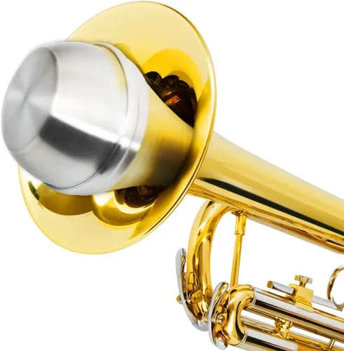 Vista 4 de Silenciador de trompeta Eastrock con tapón recto y ligero de corcho de goma para jazz, clásico, principiantes y estudiantes