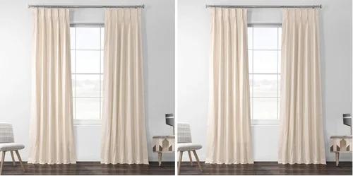 Vista 12 de HPD Half Price Drapes PRCT-S04B-84-FP - Cortina plisada de algodón sólido (1 panel), 25 x 84 pulgadas, gris Millstone