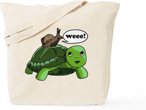 Vista 15 de CafePress Bolso de mano de tortuga para bebé, bolsa de lona natural, bolsa de compras reutilizable