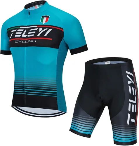 Vista 13 de Ciclismo Jerseys Sets Manga Corta Bicicleta Ropa Trajes Bicicletas Top Hombres MTB Jersey Transpirable Verano Verde Negro 1
