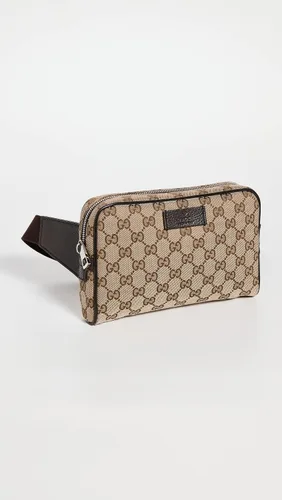 Vista 2 de Gucci Cinturón con cremallera preamado para mujer, lona Gg, Marrón