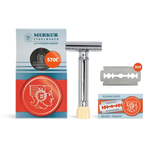 Vista 13 de MERKUR MERKUR Short Handle Safety Razor with 10 blades Cromo