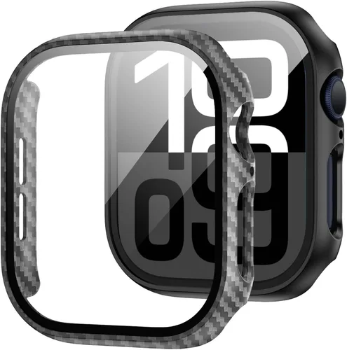Vista 30 de JZK - 2 fundas con protector de pantalla de vidrio templado para Apple Watch Series 3/2/1 de 38 mm, ultradelgadas, de cobertura completa Negro/Negro