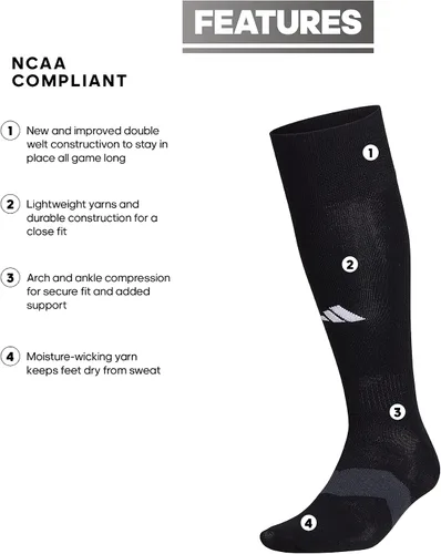 Vista 2 de adidas Calcetines de fútbol unisex Metro 6 1 par Utlra PopClear Grey Black