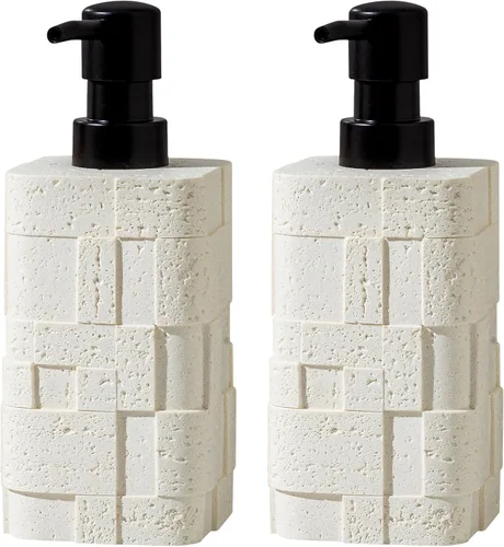 Vista 8 de Dispensadores de Jabón 400ML 13OZ, 2 PCS Dispensador de Jabón para Manos Platos Loción Champú, Frascos con Bomba de Jabón de Resina Premium Gruesos