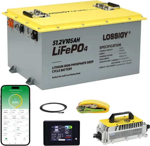 Vista 11 de LOSSIGY Batería de litio de 36V para carrito de golf con cargador y monitor de 25A, kit de conversión de 36 voltios para carrito de golf, perfecto