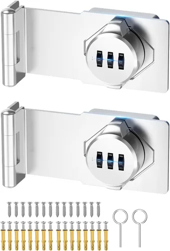 Vista 10 de Cerraduras de cerradura de contraseña para gabinete, cerradura de puerta de granero de 90 grados, cerradura de combinación de seguridad