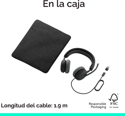 Vista 10 de Logitech Zone Wired 2 Auriculares con cancelación de ruido con híbrido Negro