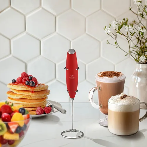 Vista 288 de Zulay Milk Boss Espumador de leche potente manual, hace espuma para latte, batidor para mezclar bebidas, café, miniespumador para capuchino, frappé