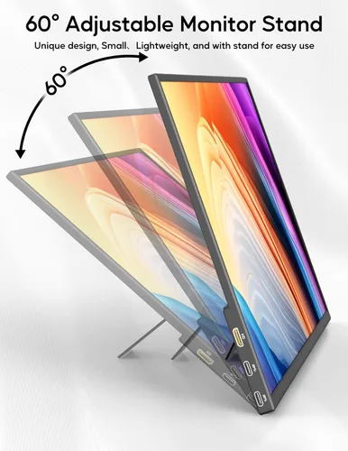 Vista 6 de KEEPTIME Monitor portátil 4K de 13.3 pulgadas 3840 x 2160 UHD USB-C HDMI, monitor para laptop, 100% sRGB IPS pantalla de juegos para computadora HDR