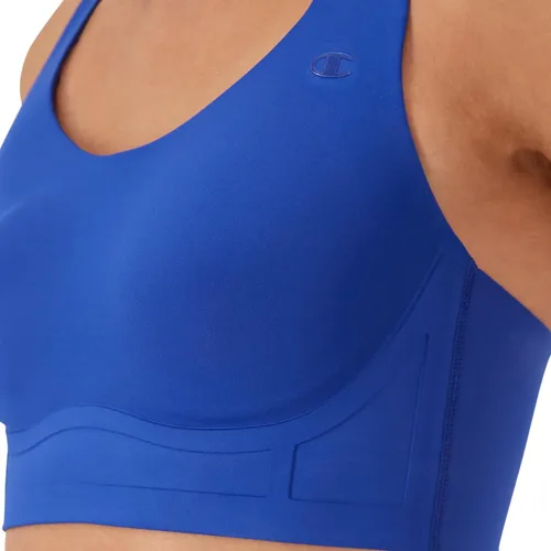 Vista 4 de Champion Brasier deportivo para mujer, levantamiento absoluto, absorbe la humedad, brasier de soporte moderado para mujer Azul Azteca