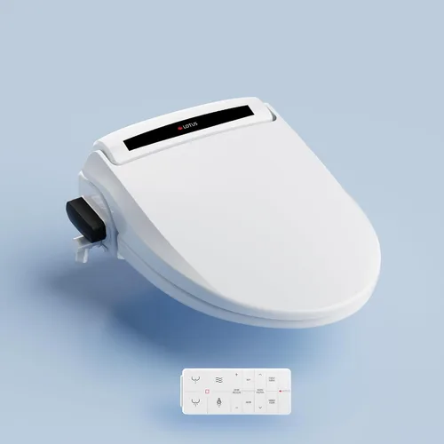 Vista 15 de Lotus Hygiene Systems ATS-500. Asiento para inodoro con tapa inteligente, climatizada con temperatura regulable. Color blanco.