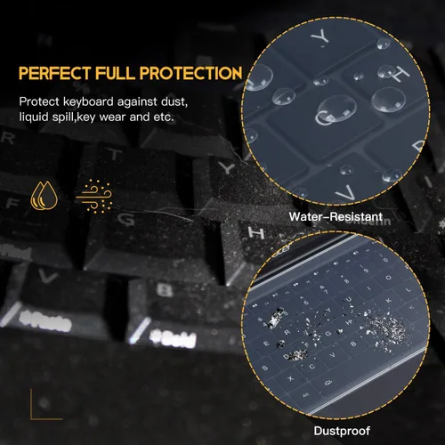 Vista 4 de Protector Universal de Teclado Funda Protectora para Portátil de 13-14 pulgadas, Silicona Ultrafina Impermeable a Prueba de Polvo Protector