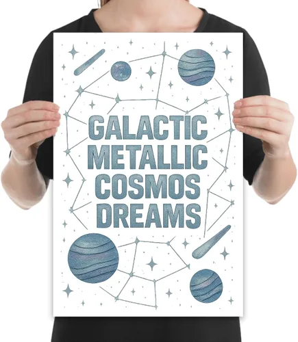 Vista 2 de Futuristic Neon Galaxy Art Poster - 13x19 Gloss Paper Finish - Bedroom Gaming Wall Decor