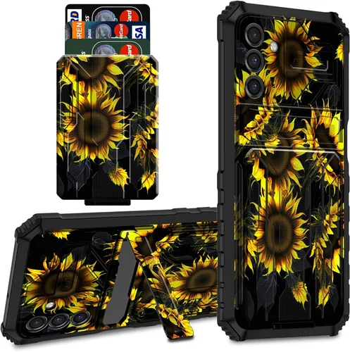 Vista 39 de Funda para teléfono Samsung Galaxy A03S Galaxy A03S Funda tipo cartera con tarjetero y soporte de doble capa de PC duro TPU suave cubierta