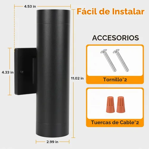 Vista 6 de LUTEC - Luces LED de pared para exteriores de 16 W, del atardecer al