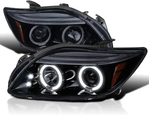 Vista 12 de SPEC-D TUNING Faros Proyectores de Doble Halo Negro Azabache con Lámparas LED Compatibles con Scion tC 2005-2010, Par de Faros Izquierdo + Derecho