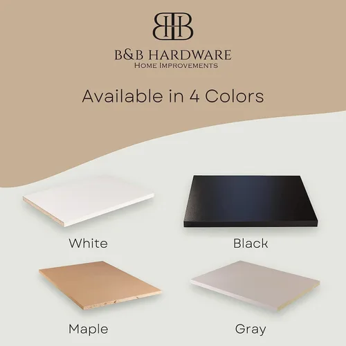 Vista 3 de B&B HARDWARE Estantes para gabinete, melamina de 3/4 pulgadas de grosor, espacio de organización personalizado con elegantes estantes de melamina