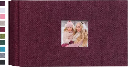 Vista 36 de Mublalbum Álbum de fotos pequeño de 4 x 6 pulgadas, 100 fotos, cubierta de lino, libro de fotos con bolsillos horizontales para boda, aniversario