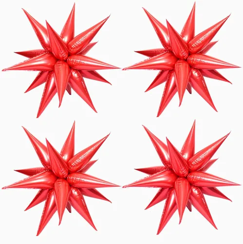 Vista 8 de 50 globos de aluminio negro con forma de cono de estrella grande de 26 pulgadas, globos de Mylar de estrella de explosión negra de 12 puntos 3D