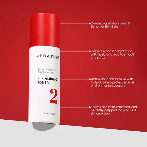 Vista 2 de Medature Tónico Q Energizante: tóner facial hidratante con CoQ10 y ácido hialurónico Rico en antioxidantes, calmante, amigable con barreras