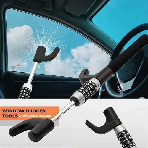 Vista 6 de Cerradura de volante, dispositivo antirrobo para automóvil, contraseña sin llave, barra de prevención de robo para automóvil, camiones, SUV