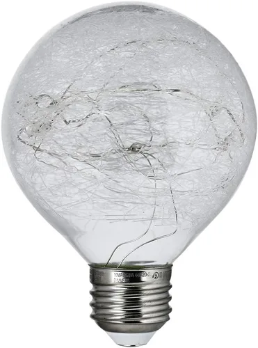 Vista 5 de Feit Electric FY/G25/SW/CR/LED 1W Bombilla LED G25 de Vidrio de Grieta de Hadas Mágica Decorativa, 12.4 cm x 7.9 cm, Luz Blanca Suave de 2700K