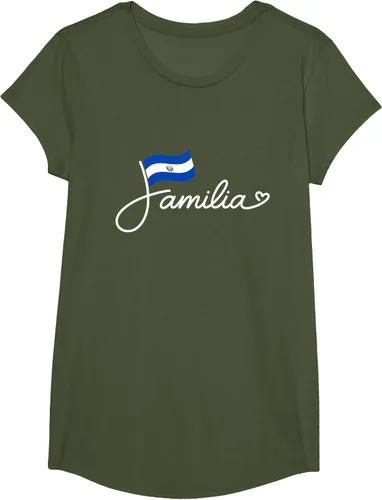 Vista 74 de El Salvador Familia - Camiseta con texto en inglés "La Familia de la Bandera Salvadoreña
