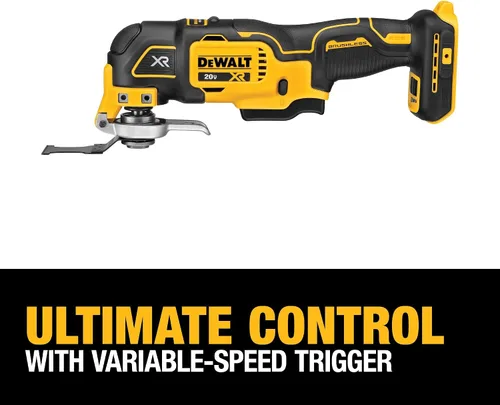 Vista 3 de DEWALT Multiherramienta oscilante de 20 V MAX XR, sin cables, motor sin escobillas de velocidad variable con luz LED, tiempo de funcionamiento