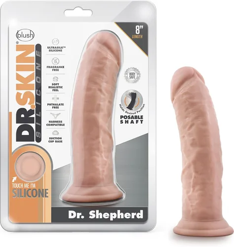 Vista 8 de Blush Dr. Skin - Juguetes sexuales para adultos – Dr. Shepherd Consolador de chocolate de silicona de 8 pulgadas – Polla gruesa curada con platino